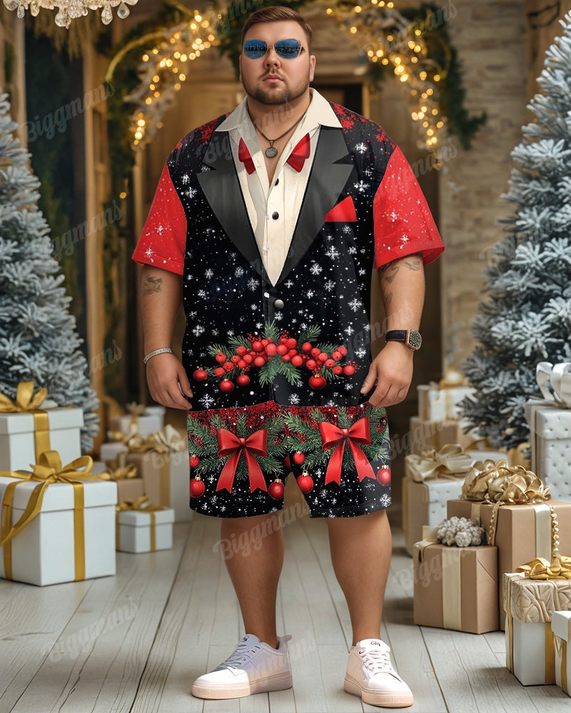 Big & Tall Streetwear T-Shirt Shorts Set for big men view 2
