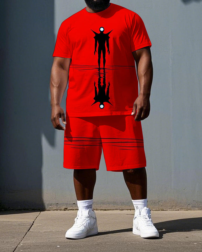 Big & Tall Graphic T-Shirt Shorts Set for big men view 1