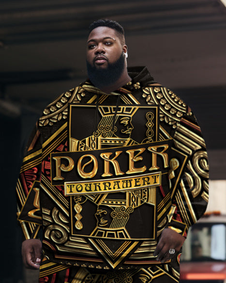 Big & Tall Graphic Streetwear Hoodie Sweatpants Set for big men view 2
