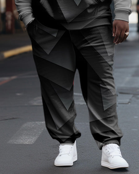 Big & Tall Geometric Hoodie Sweatpants Set for big men view 6