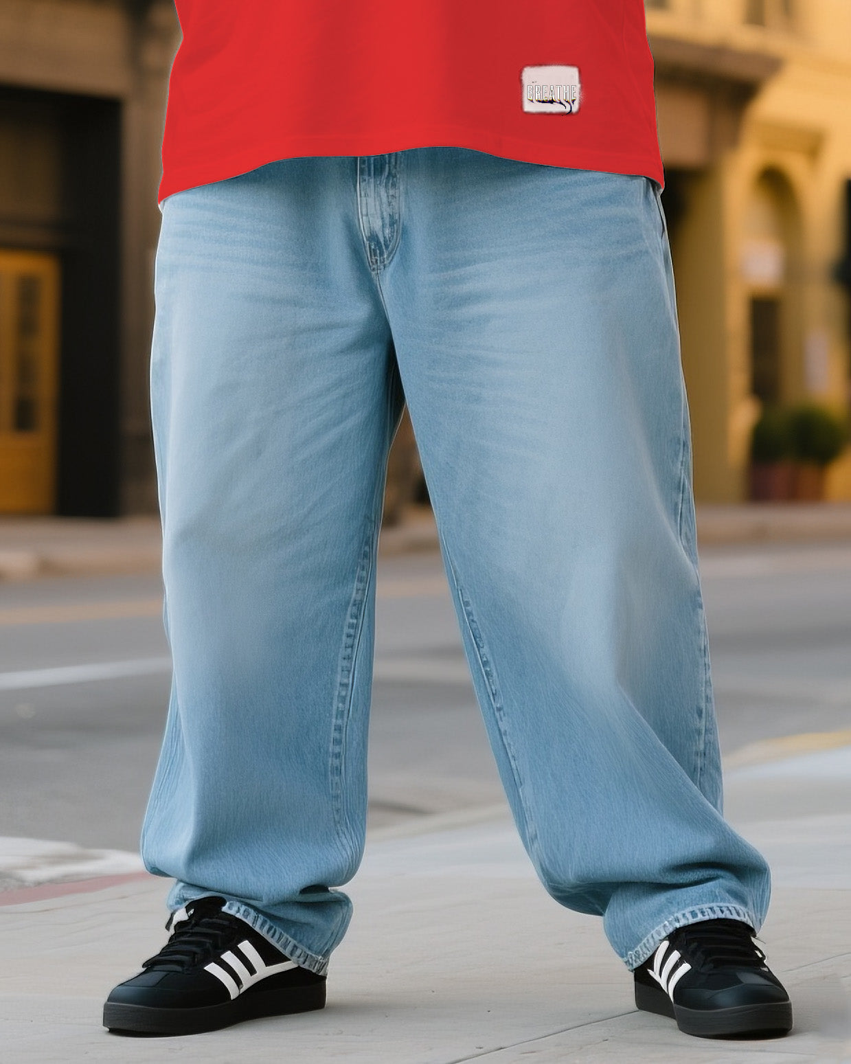 Big & Tall Denim T-Shirt Pants Set for big men view 3