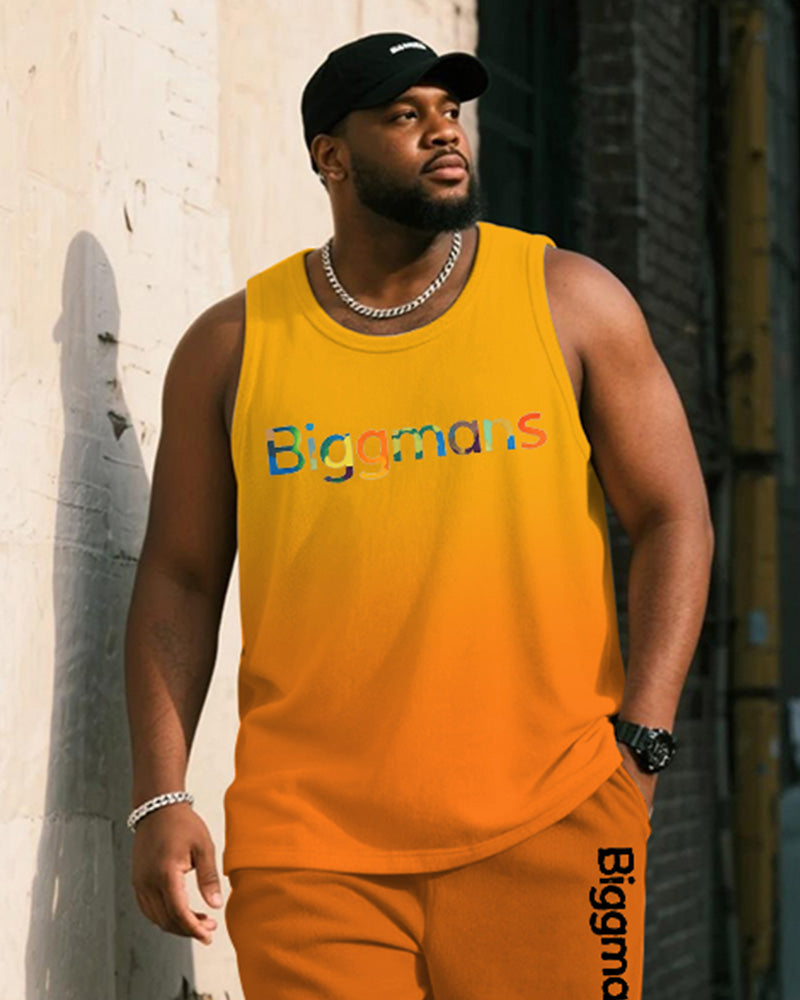 Big & Tall Orange Yellow Gradient Two-piece Set for big men view 2