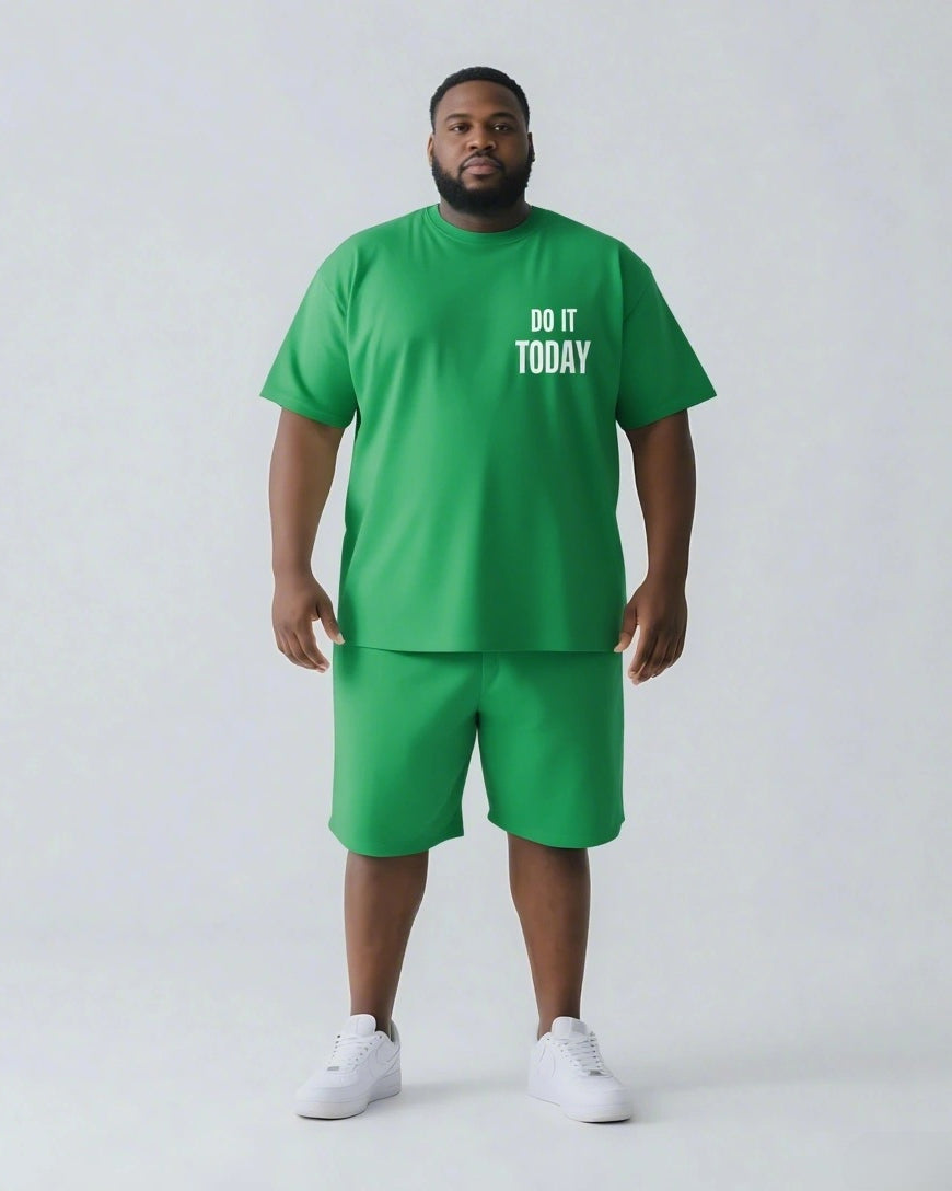 Big & Tall Graphic Streetwear Two-piece Set for big men view 9