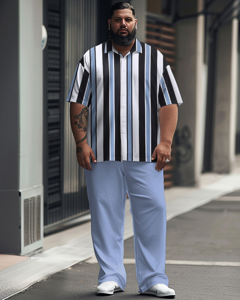 Big & Tall Striped Graphic Jeans for big men view 1