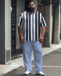 Big & Tall Striped Graphic Jeans for big men view 1