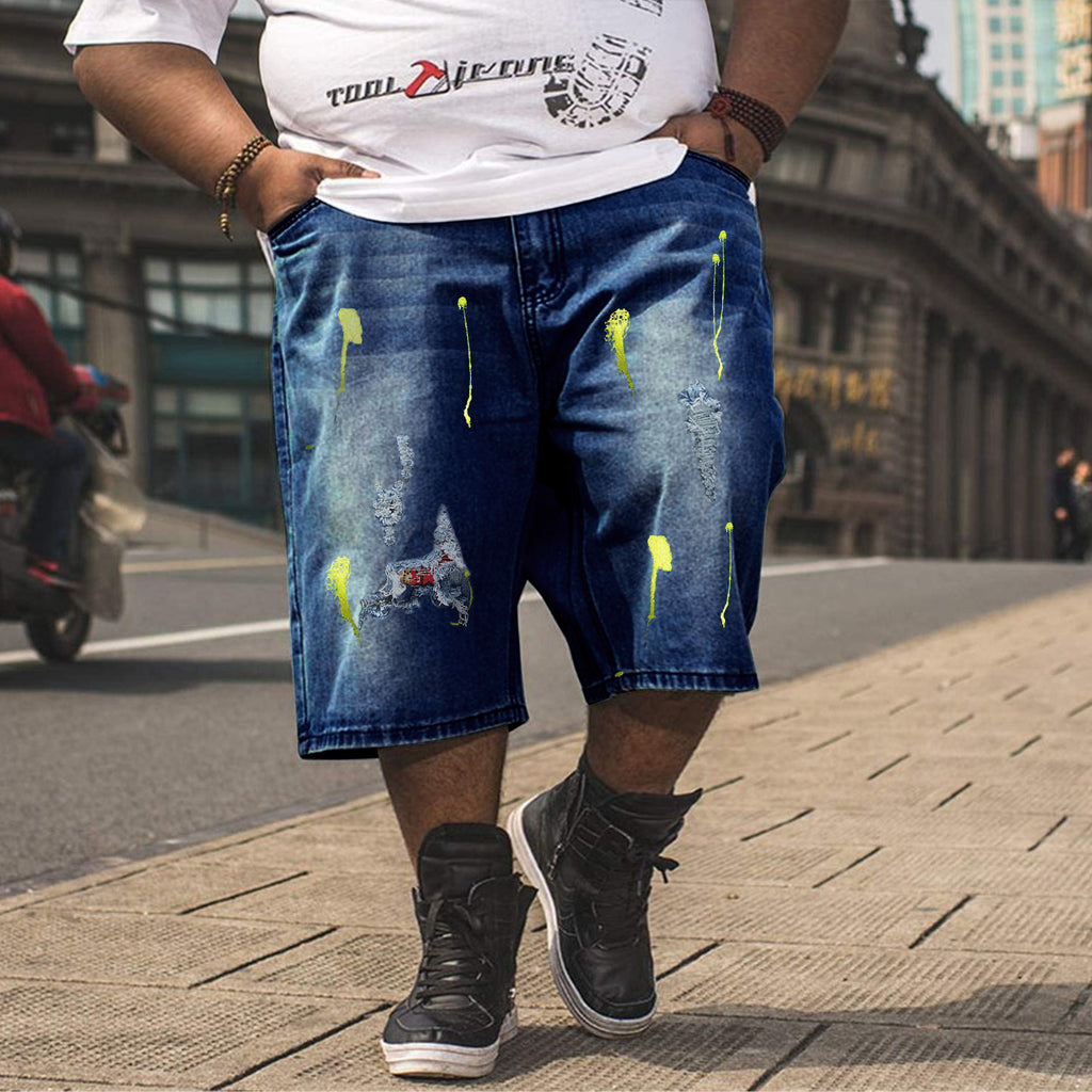 Big & Tall Denim Graffiti Splash Ink Jeans for big men view 1