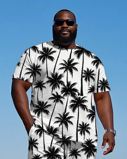 Big & Tall Hawaiian T-Shirt Shorts Set for big men view 2
