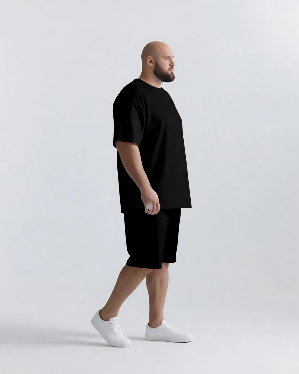 Big & Tall Graphic Streetwear Two-piece Set for big men view 2