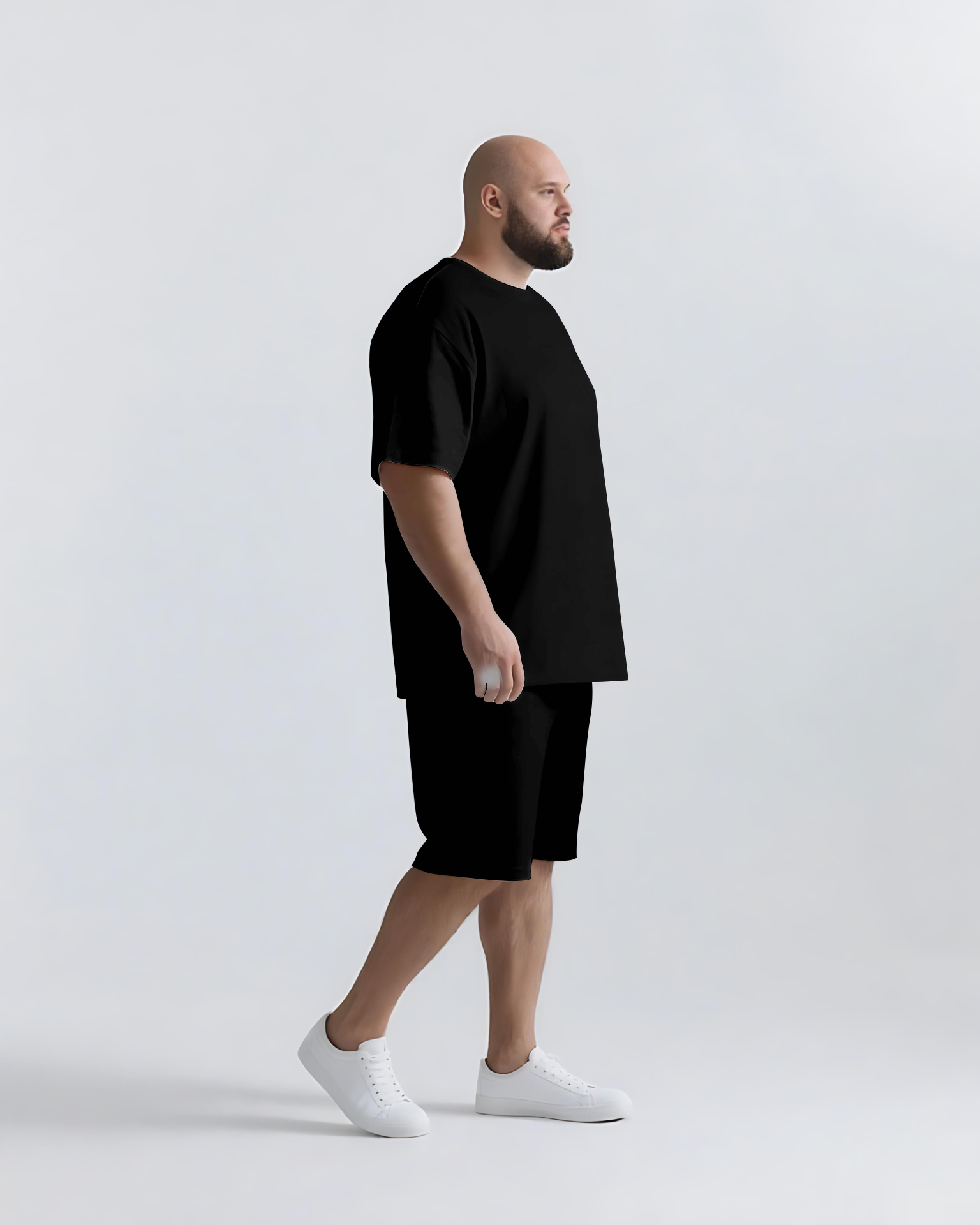 Big & Tall Graphic Streetwear Two-piece Set for big men view 2
