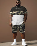 Big & Tall Colorblock Graphic Two-piece Set for big men view 2