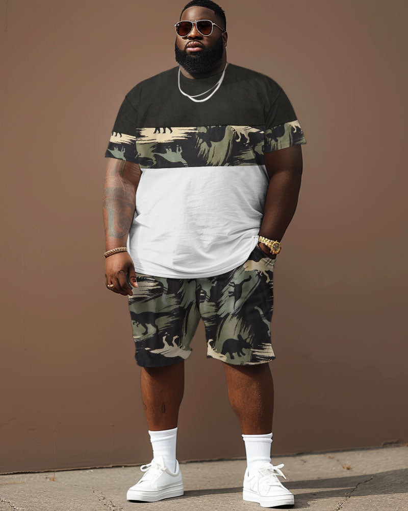 Big & Tall Colorblock Graphic Two-piece Set for big men view 2