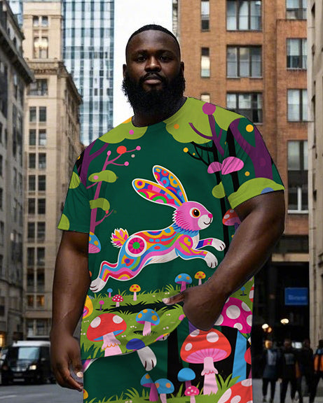 Big & Tall Streetwear T-Shirt Pants Set for big men view 2