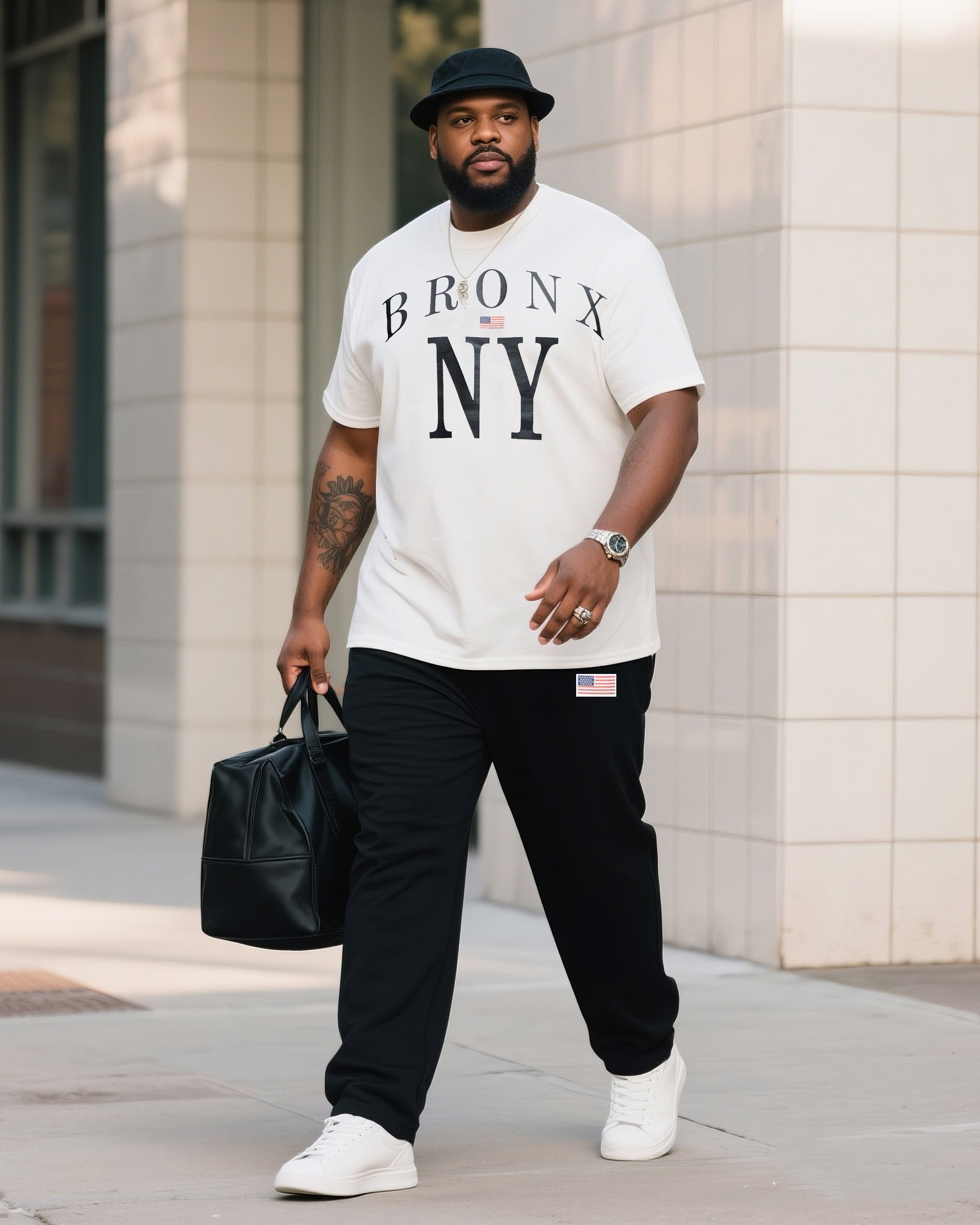 Big & Tall Streetwear Two-piece Set for big men view 1