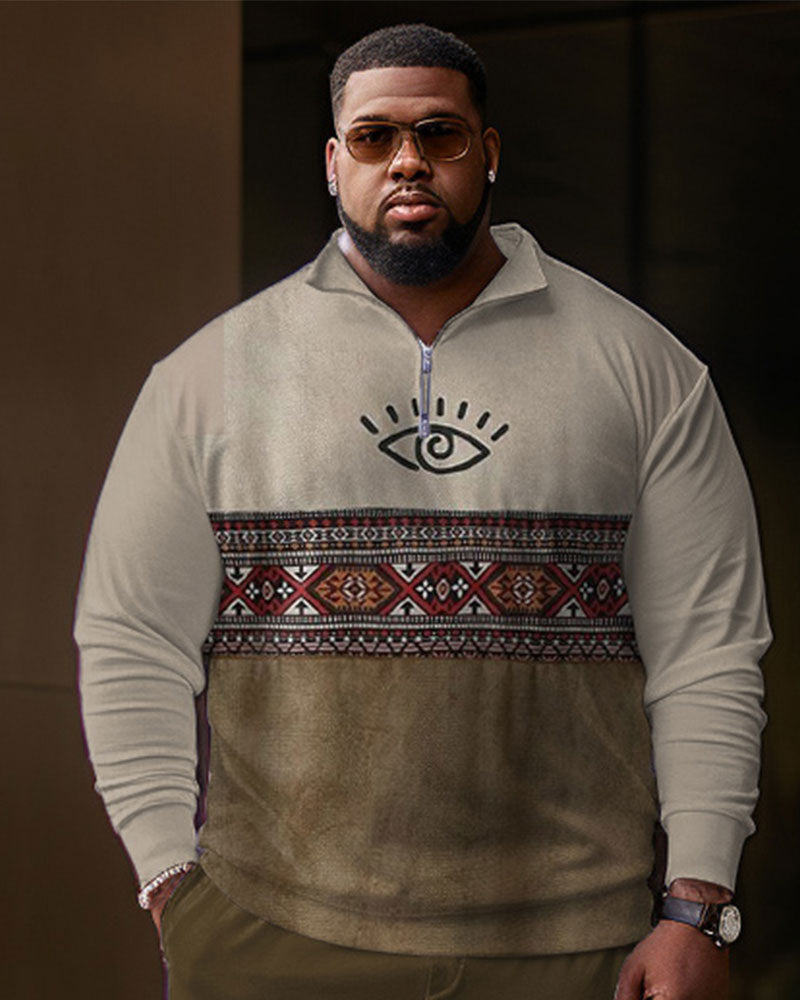 Big & Tall Colorblock T-Shirt Pants Set for big men view 2