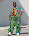 Big & Tall Streetwear T-Shirt Pants Set for big men view 1