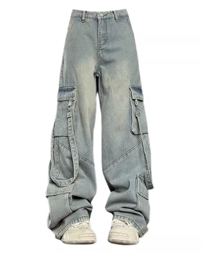 Big & Tall Denim Washed Vintage Jeans for big men view 3