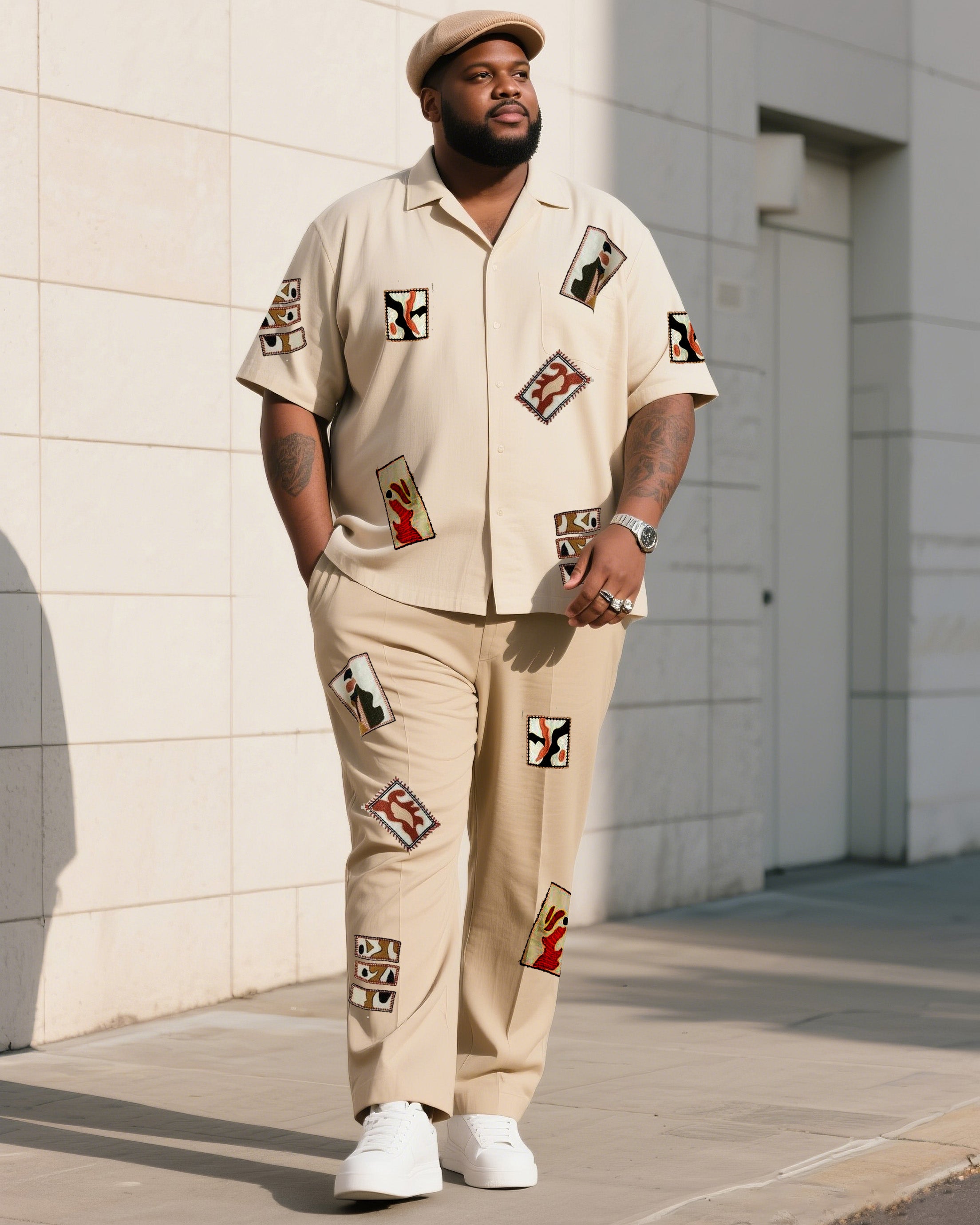 Big & Tall Graphic T-Shirt Pants Set for big men view 1