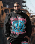 Big & Tall Graphic Athletic Streetwear Two-piece Set for big men view 2