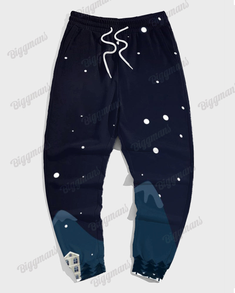 Big & Tall Graphic Hoodie Sweatpants Set for big men view 3