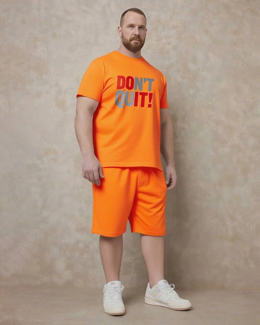 Big & Tall Graphic Streetwear Two-piece Set for big men view 11