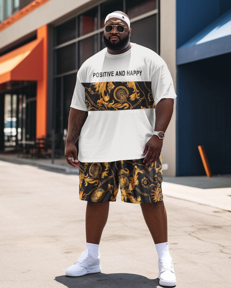 Big & Tall Graffiti Streetwear Two-piece Set for big men view 1