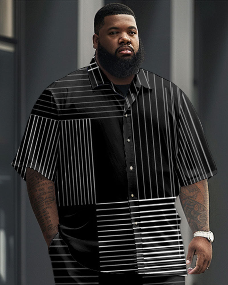 Big & Tall Geometric Striped Graphic Jeans for big men view 2