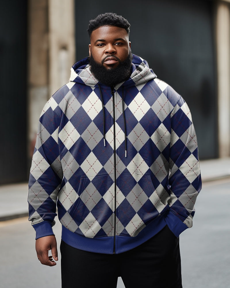 Big & Tall Plaid Hoodie for big men