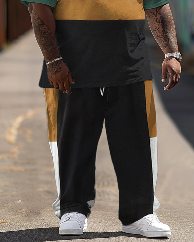 Big & Tall Colorblock Graphic Two-piece Set for big men view 3