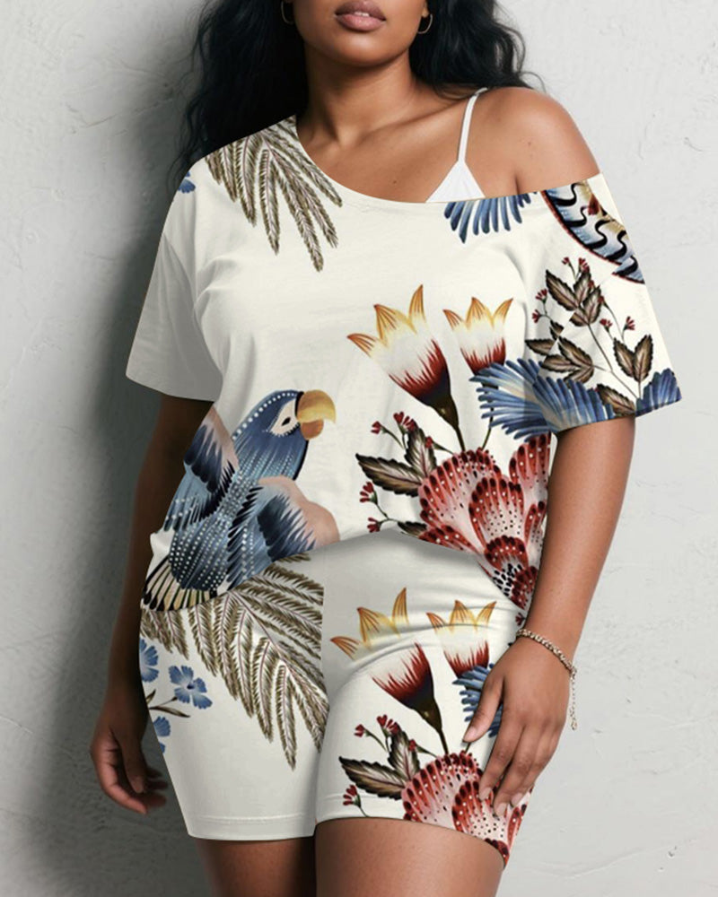 Big & Tall Floral Vintage Two-piece Set for big men view 1