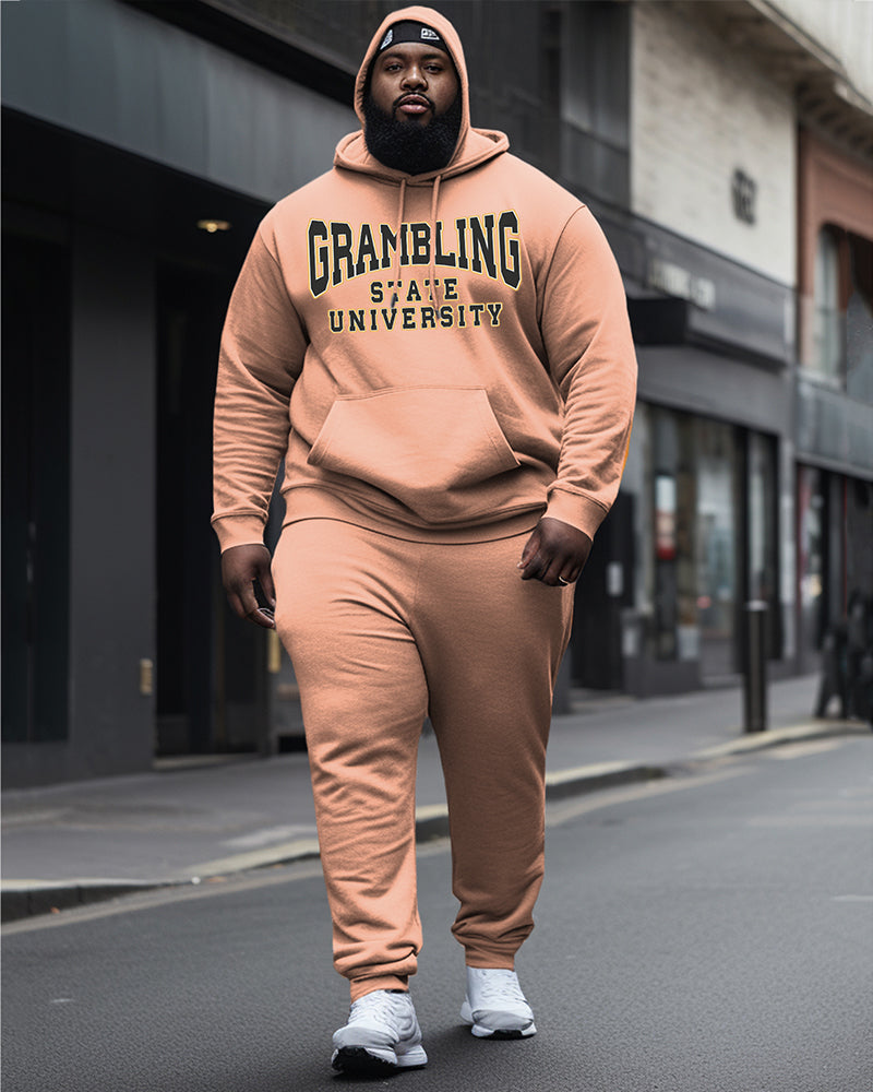 Big & Tall Graphic Hoodie Sweatpants Set for big men view 4