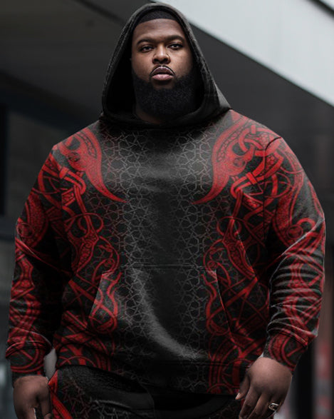 Big & Tall Vintage Hoodie Sweatpants Set for big men view 2