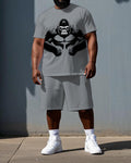 Big & Tall Streetwear T-Shirt Shorts Set for big men view 1