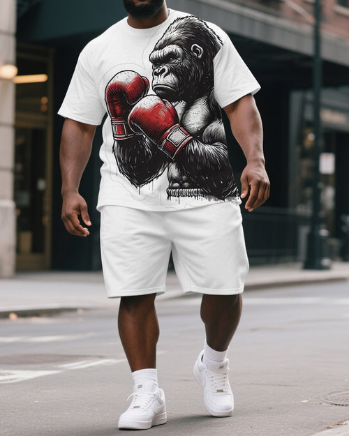 Big & Tall Graphic T-Shirt Shorts Set for big men view 1
