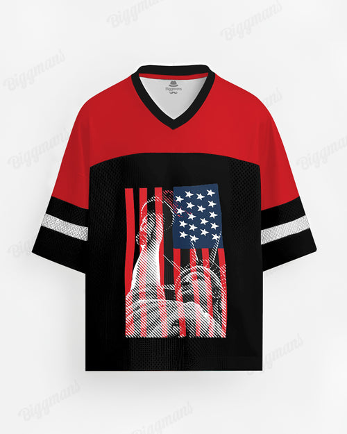 Big & Tall Black Red Colorblock T-Shirt for big men view 1