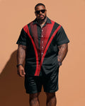 Big & Tall Graphic T-Shirt Shorts Set for big men view 1