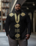 Big & Tall Black Denim Graphic Jeans for big men