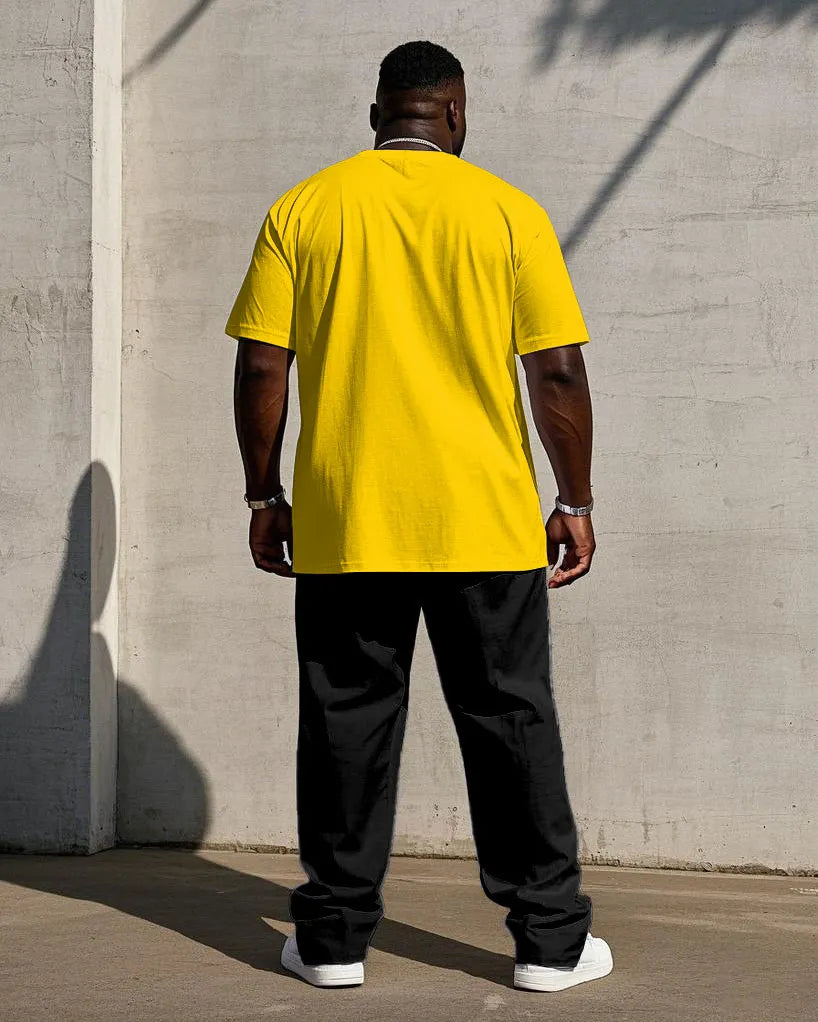 Big & Tall Splash Ink T-Shirt Pants Set for big men view 4