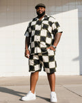 Big & Tall Camouflage T-Shirt Shorts Set for big men view 1