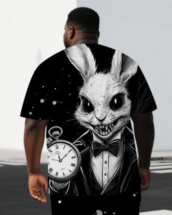 Big & Tall Graphic T-Shirt Shorts Set for big men view 2