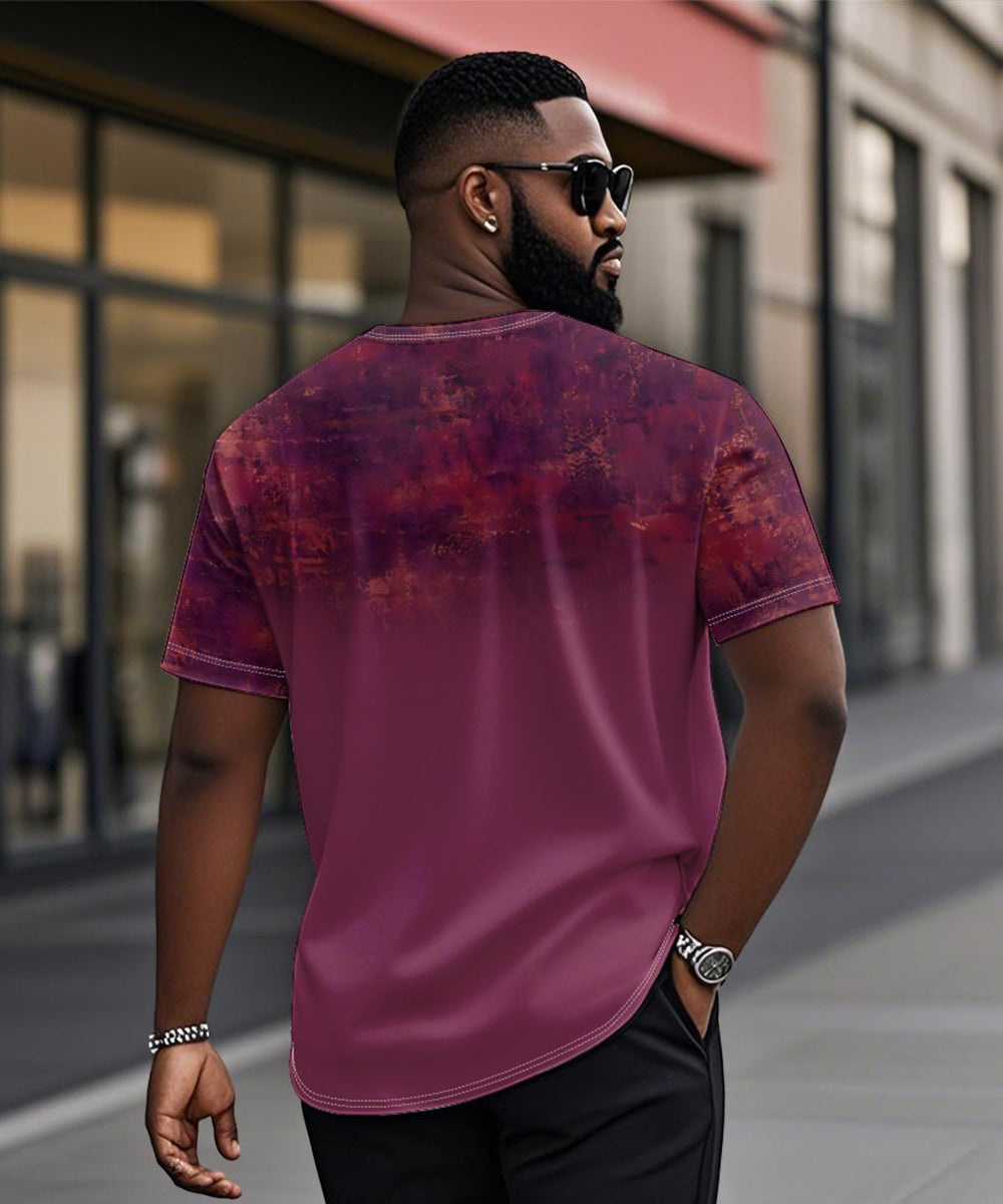 Big & Tall Red Gradient Graphic T-Shirt for big men view 2