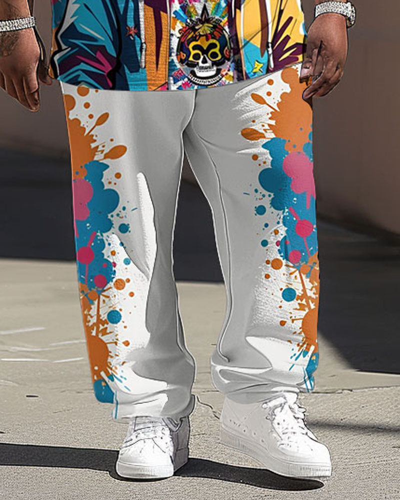 Big & Tall Graphic Graffiti Hoodie Sweatpants Set for big men view 3