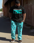 Big & Tall Hawaiian T-Shirt Pants Set for big men view 1