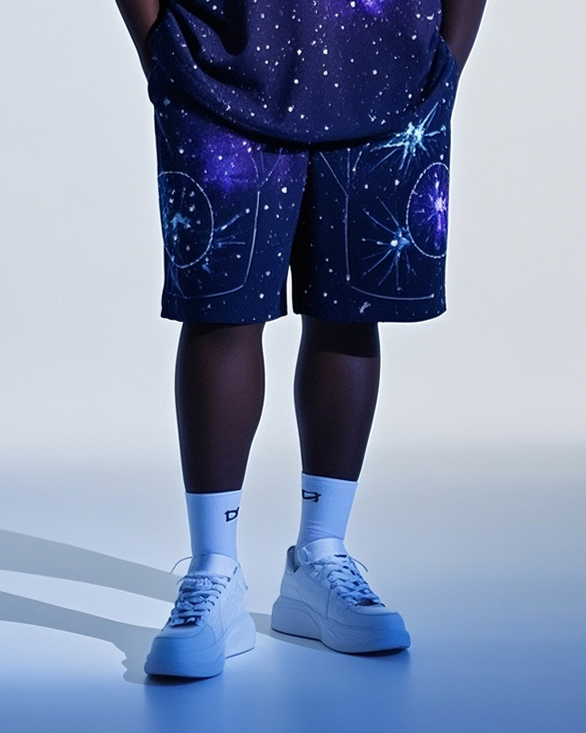Big & Tall Gradient Graphic T-Shirt Shorts Set for big men view 3