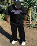 Big & Tall Graphic Streetwear Two-piece Set for big men