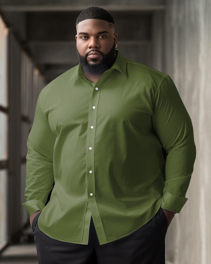 Big & Tall Solid Color Long Sleeve Shirt for big men view 6