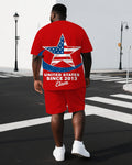 Big & Tall Graphic T-Shirt Shorts Set for big men view 1