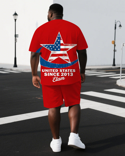 Big & Tall Graphic T-Shirt Shorts Set for big men view 1