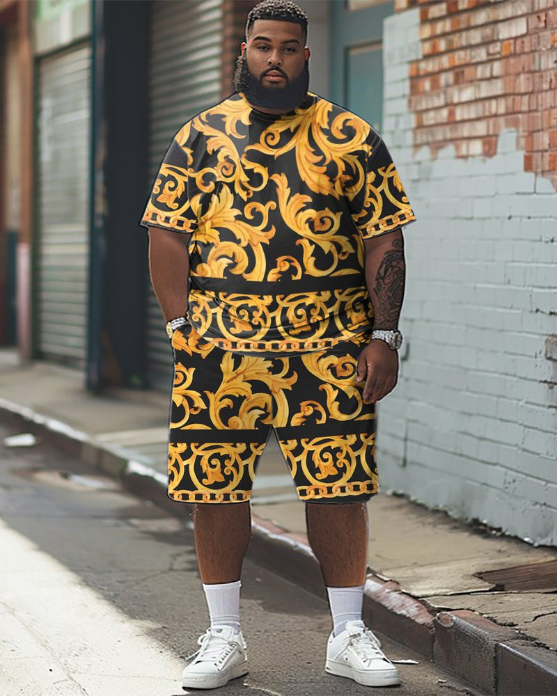 Big & Tall Graphic T-Shirt Shorts Set for big men view 1