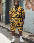 Big & Tall Graphic T-Shirt Shorts Set for big men view 1