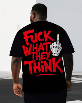 Big & Tall Graphic Streetwear Two-piece Set for big men view 2